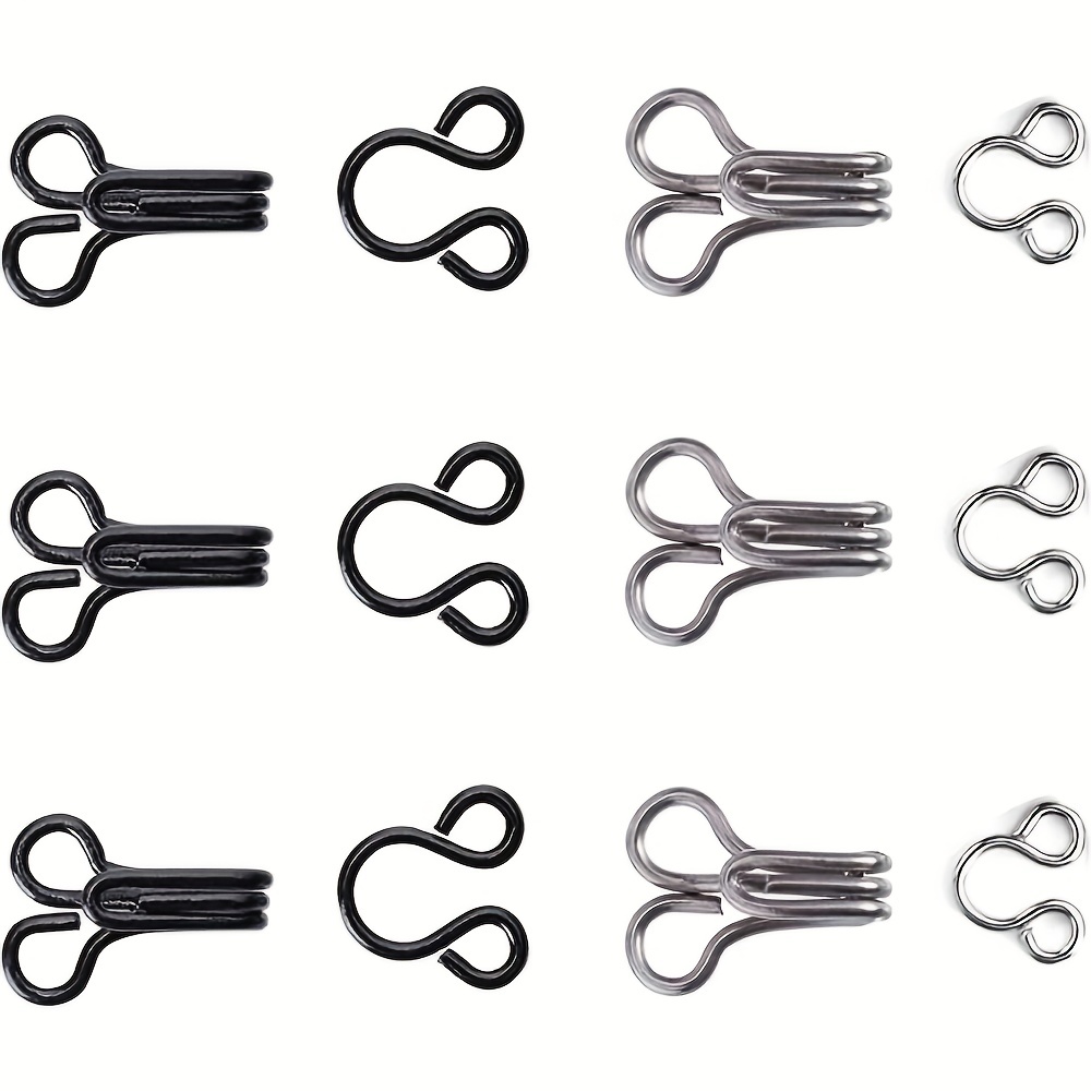  100 Set Copper Sewing Hooks and Eyes Closure Silver