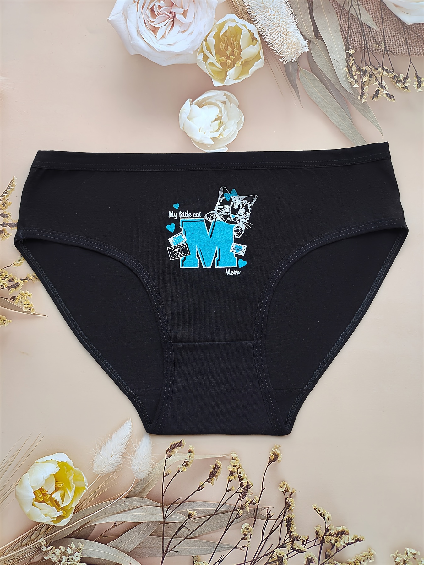 Women Funny Cat Ear Lingerie G-string Briefs Underwear Short