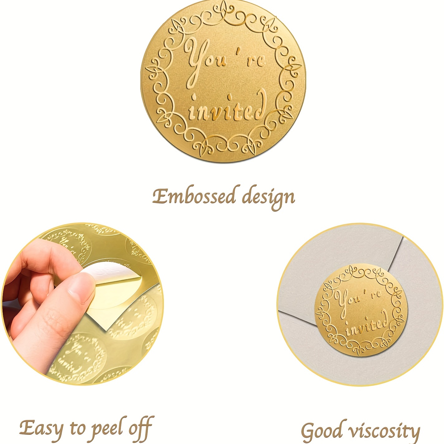 Gold Metallic Certificate Seals Embossed Foil Stickers - Temu