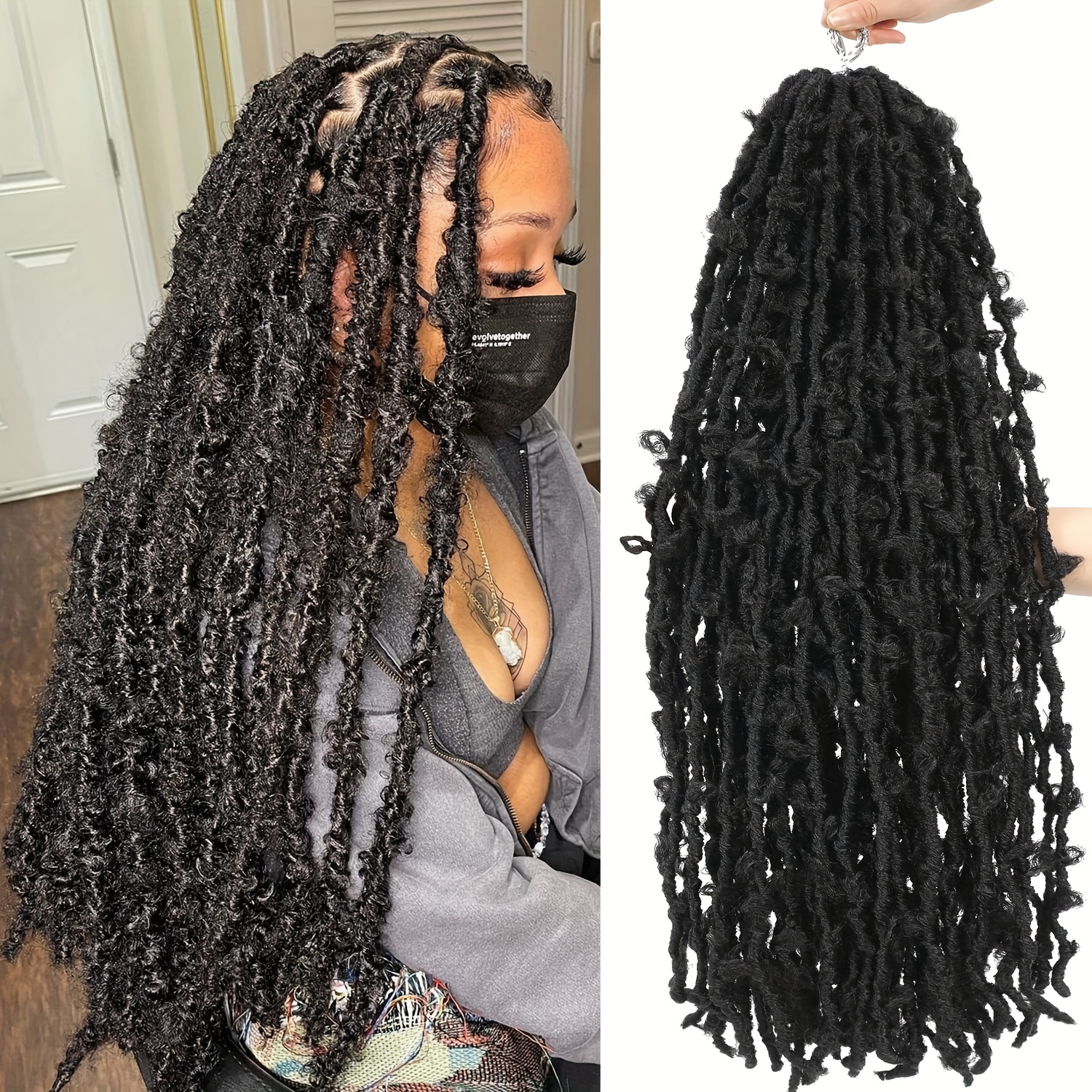 Distressed Butterfly Locs Crochet Hair Extensions Pre looped - Temu