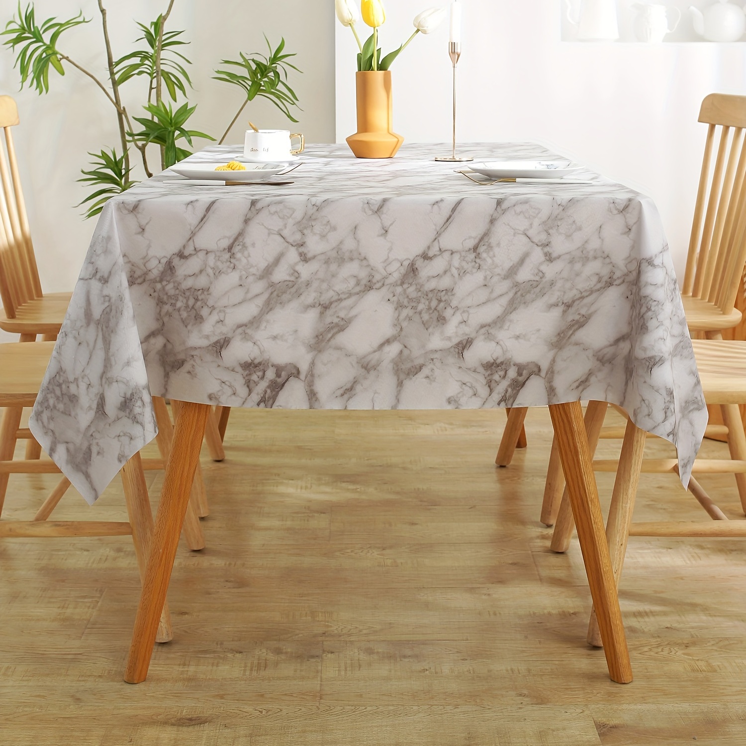 Nordic Style PVC Tablecloth Waterproof Marble Pattern Table Cloth