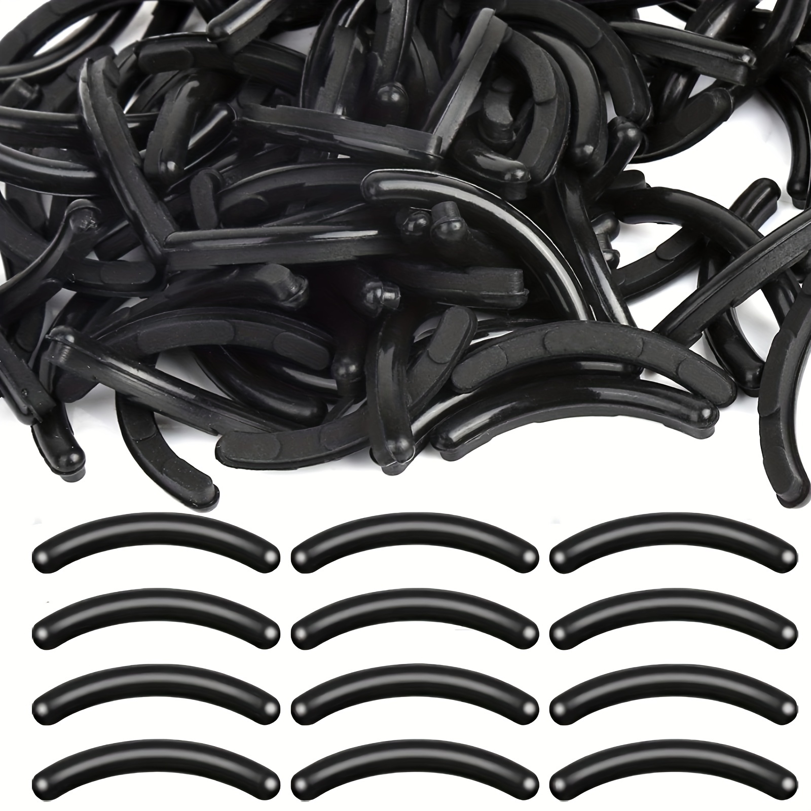 

100 Pieces Lash Curler Refill Pads - Black Silicone Eyelash Curler Replacement Pads - Easy To Install - No Fragrance - Battery Free