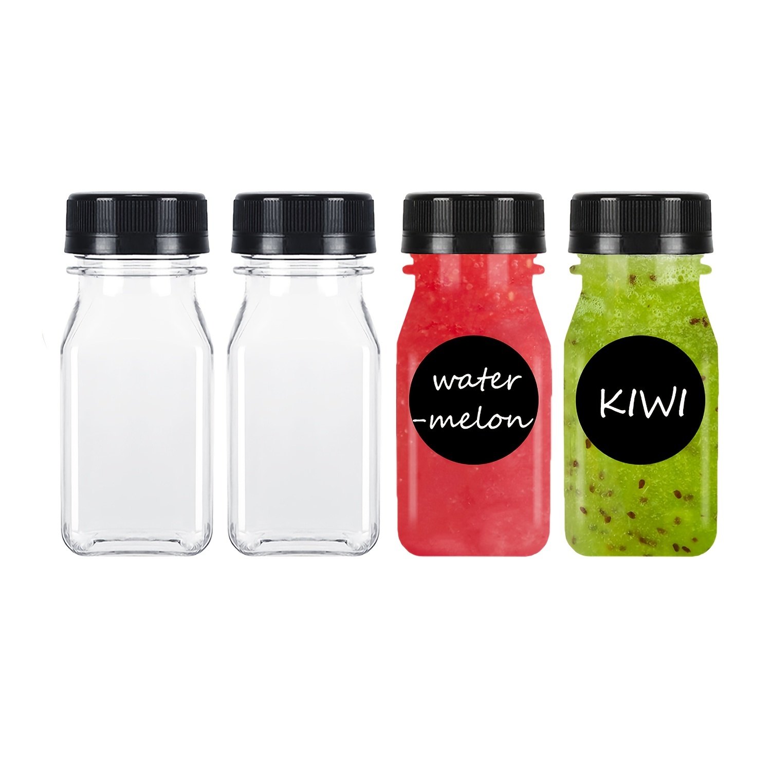 Reusable Mini Plastic Juice Bottles With - Portable Clear Drink