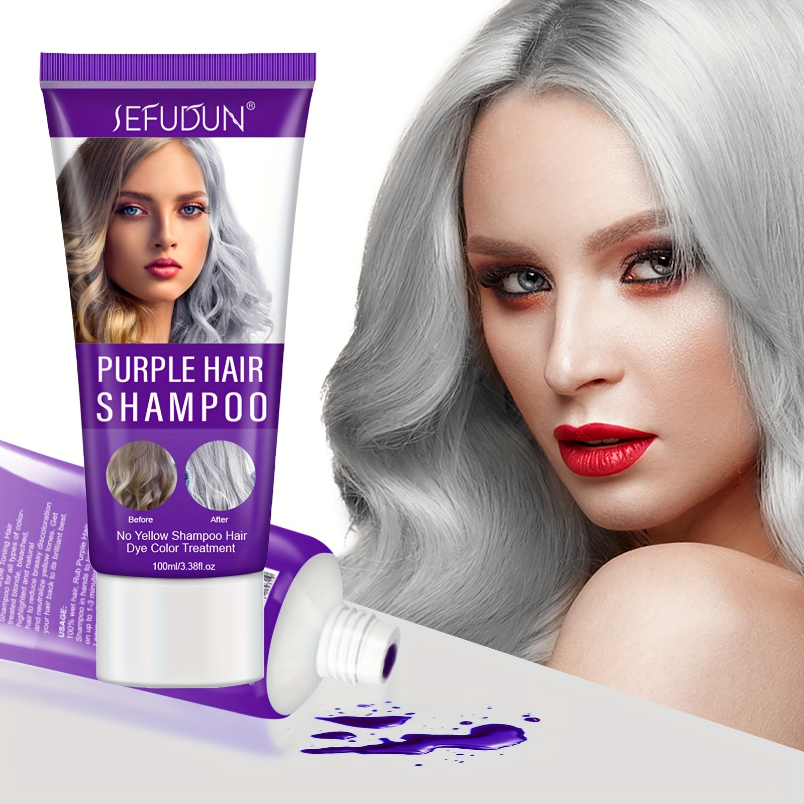Shampooing pour cheveux blonds et violets, 100ml, tonifiant cuivré