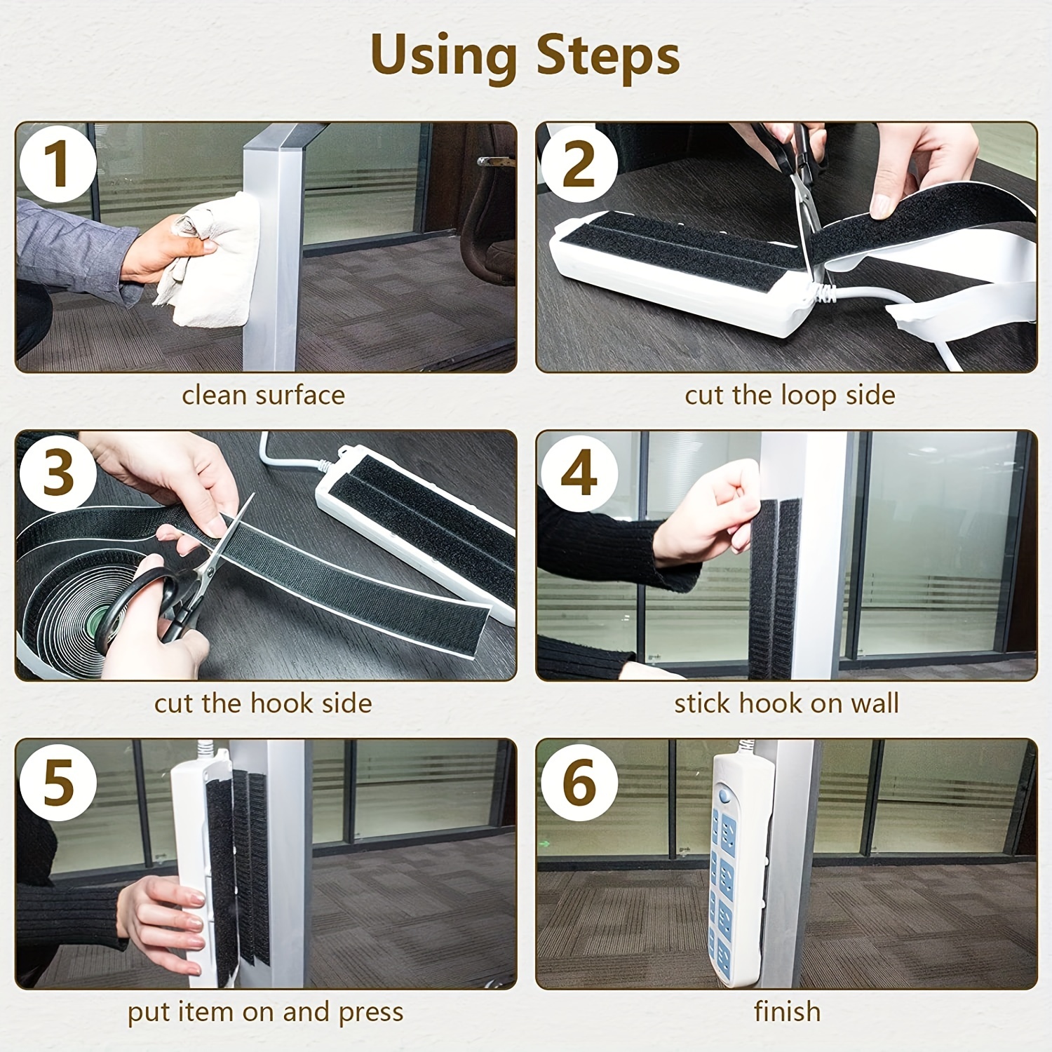 Heavy Duty Hook and Loop Strips with Strong Adhesive