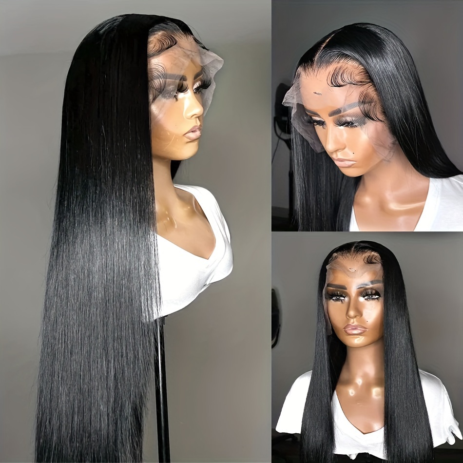 180% Brazilian Long Length Straight Human Hair Front Lace - Temu