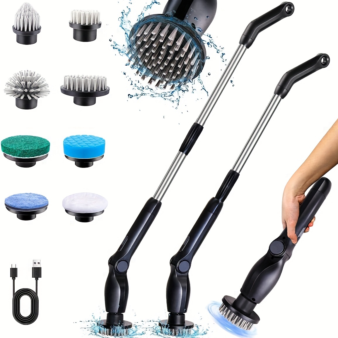 Electric Spin Scrubber Cordless Power Shower Cleaning Brush with 10 Re –  Ben Ben Goose