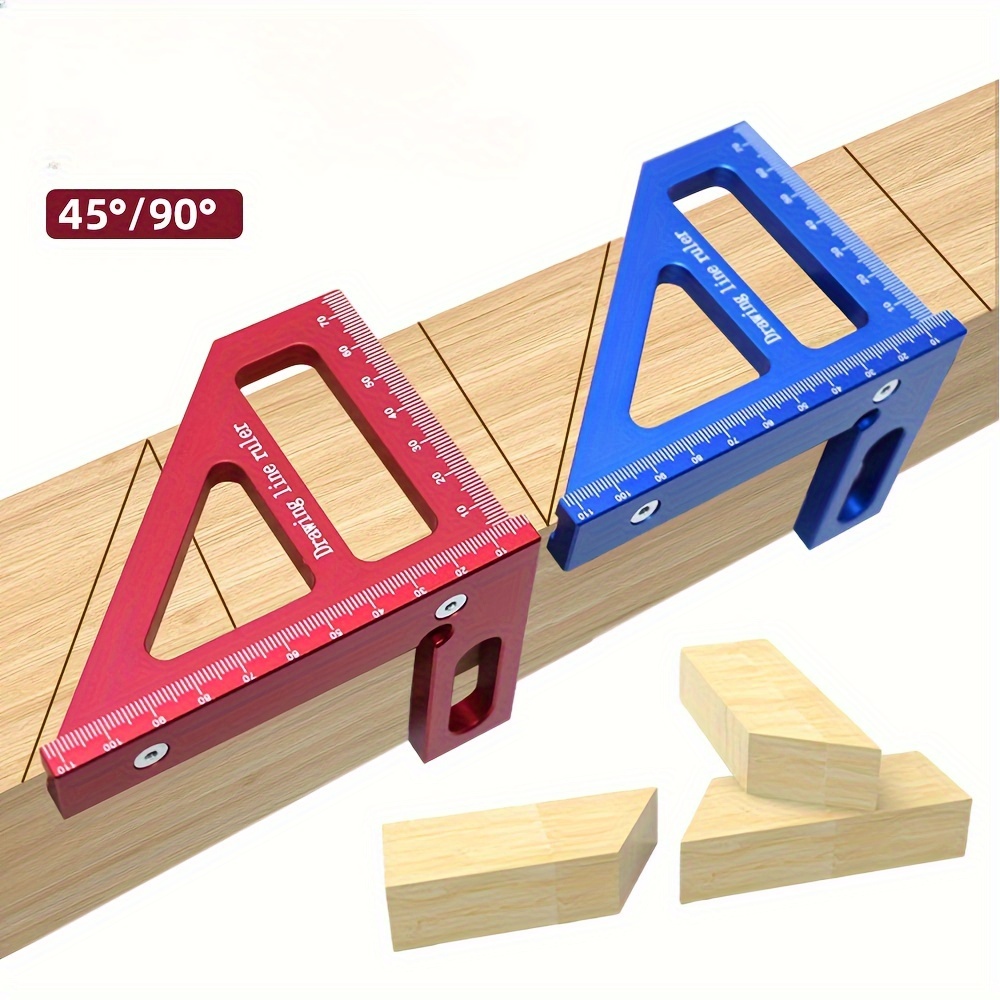 90 Right Angle Stainless Steel Triangle Ruler Woodworking Drawing