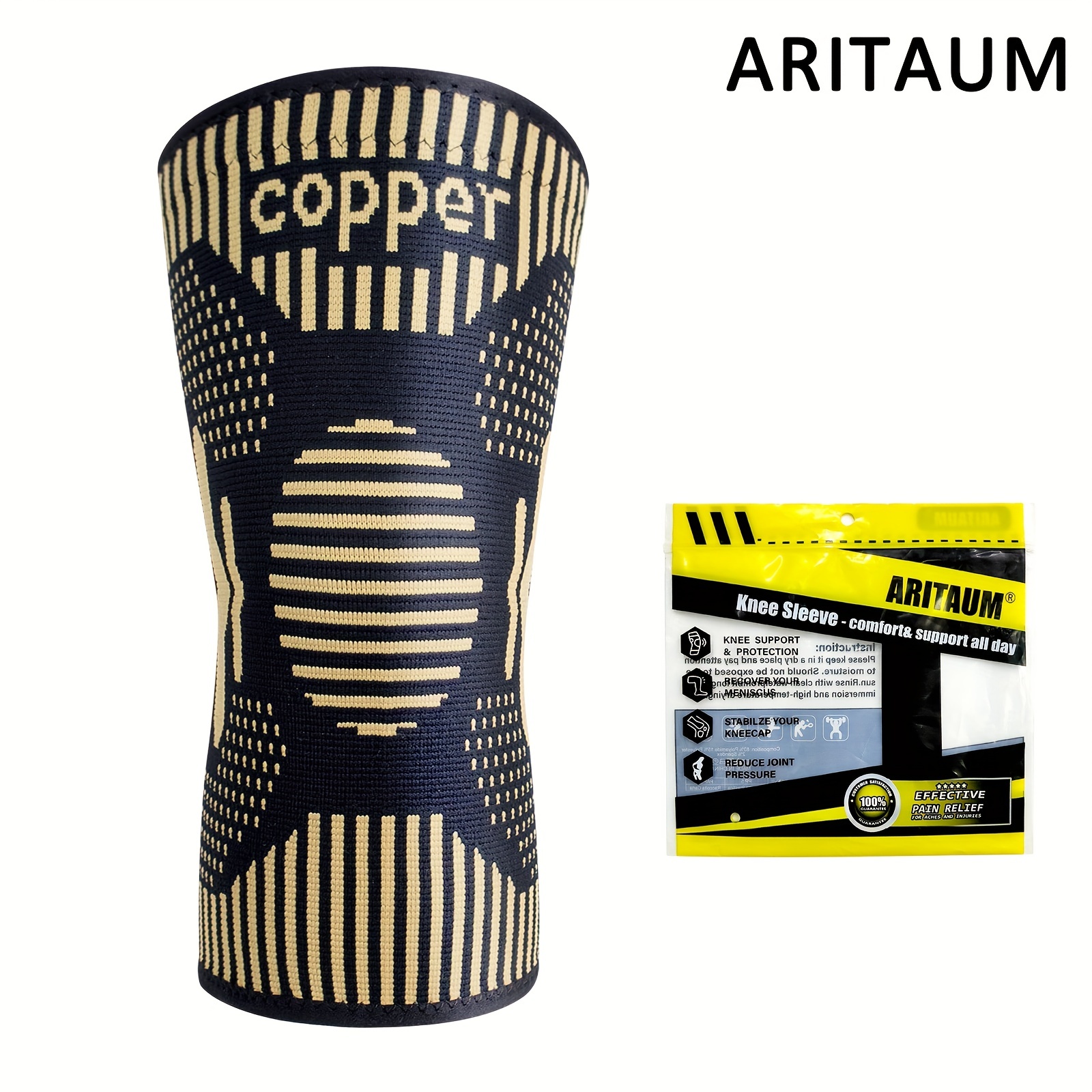 Copper Knee Support Compression Sleeve Brace Sport Arthritis Joint
