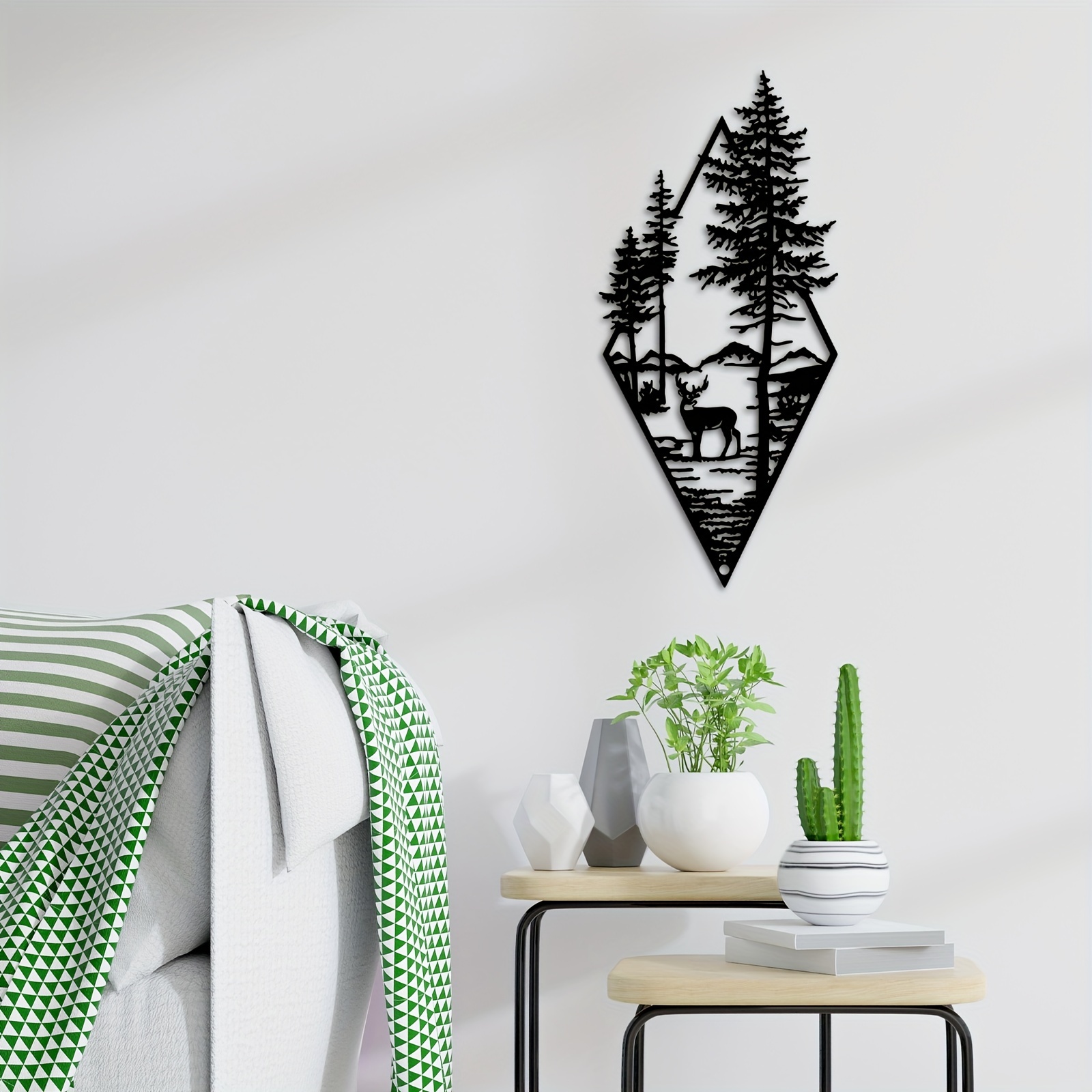 Metal Deer Wall Art Forest Deer Wall Decor Metal Mountain Temu