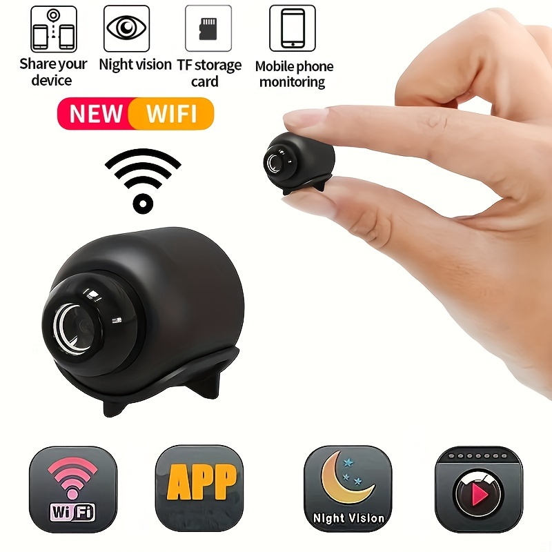 Mini cámara inalámbrica WiFi HD 1080P cámaras de seguridad para el hogar  con video de alimentación en vivo encubierta para bebé niñera Cam  aplicación