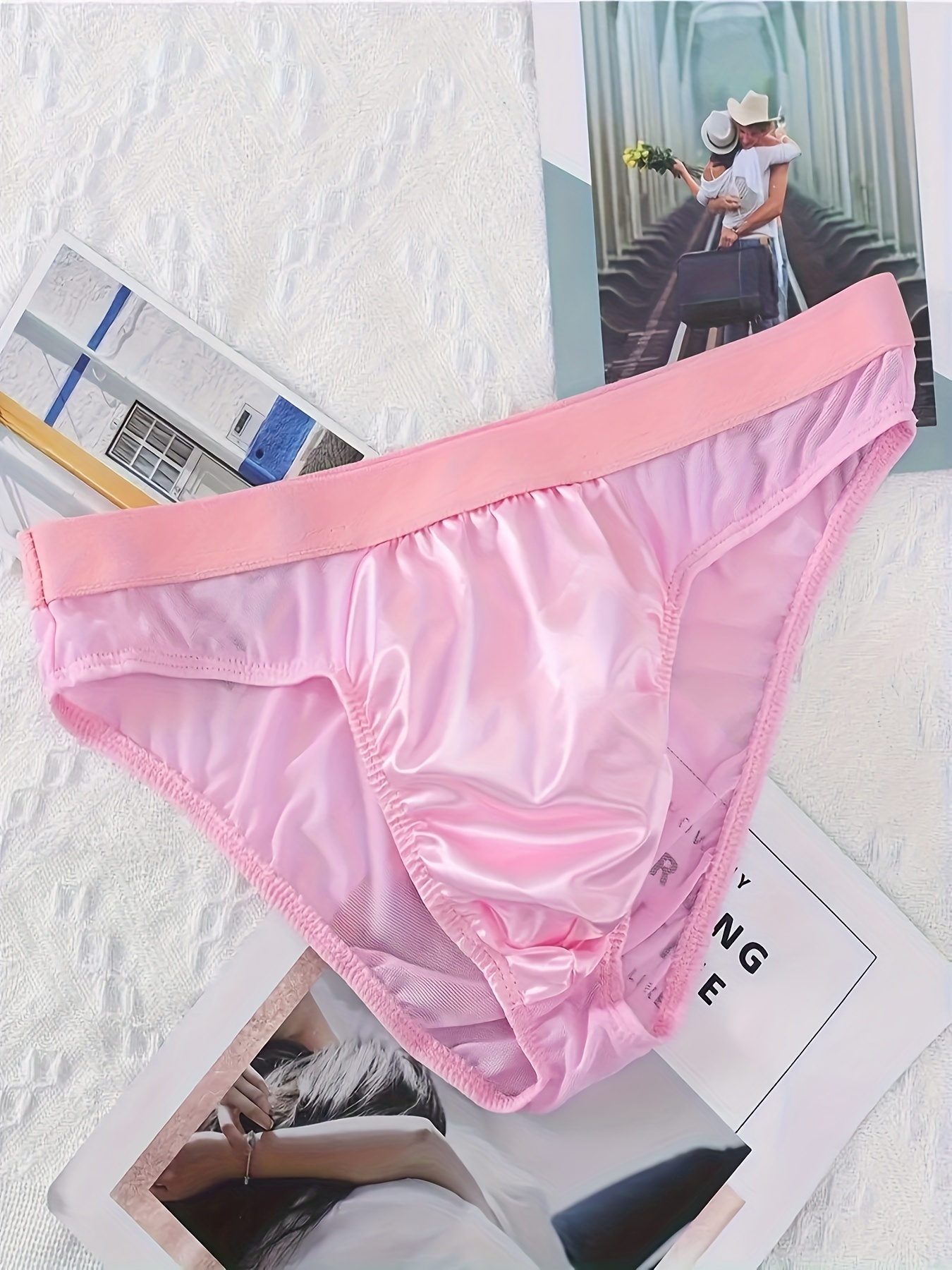 Women's Low Waist Sheer Mesh See-through Panties Girls' Trunks Briefs  Underwear