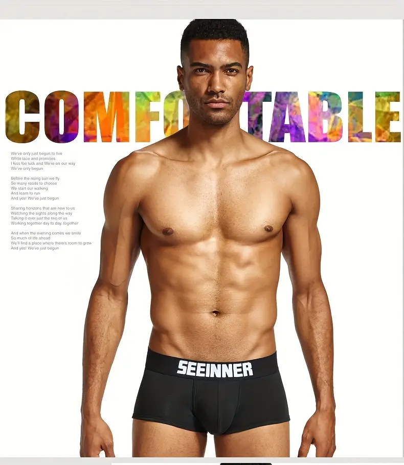 mens underwear cotton breathable comfy stretchy boxer trunks fashion boxer briefs shorts Product details 6