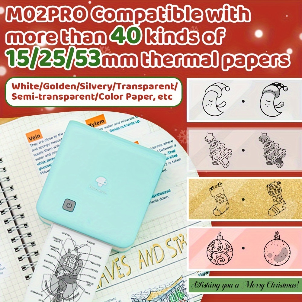 Phomemo M02s 300dpi Photo Printer With Paper Gift Box Bt - Temu