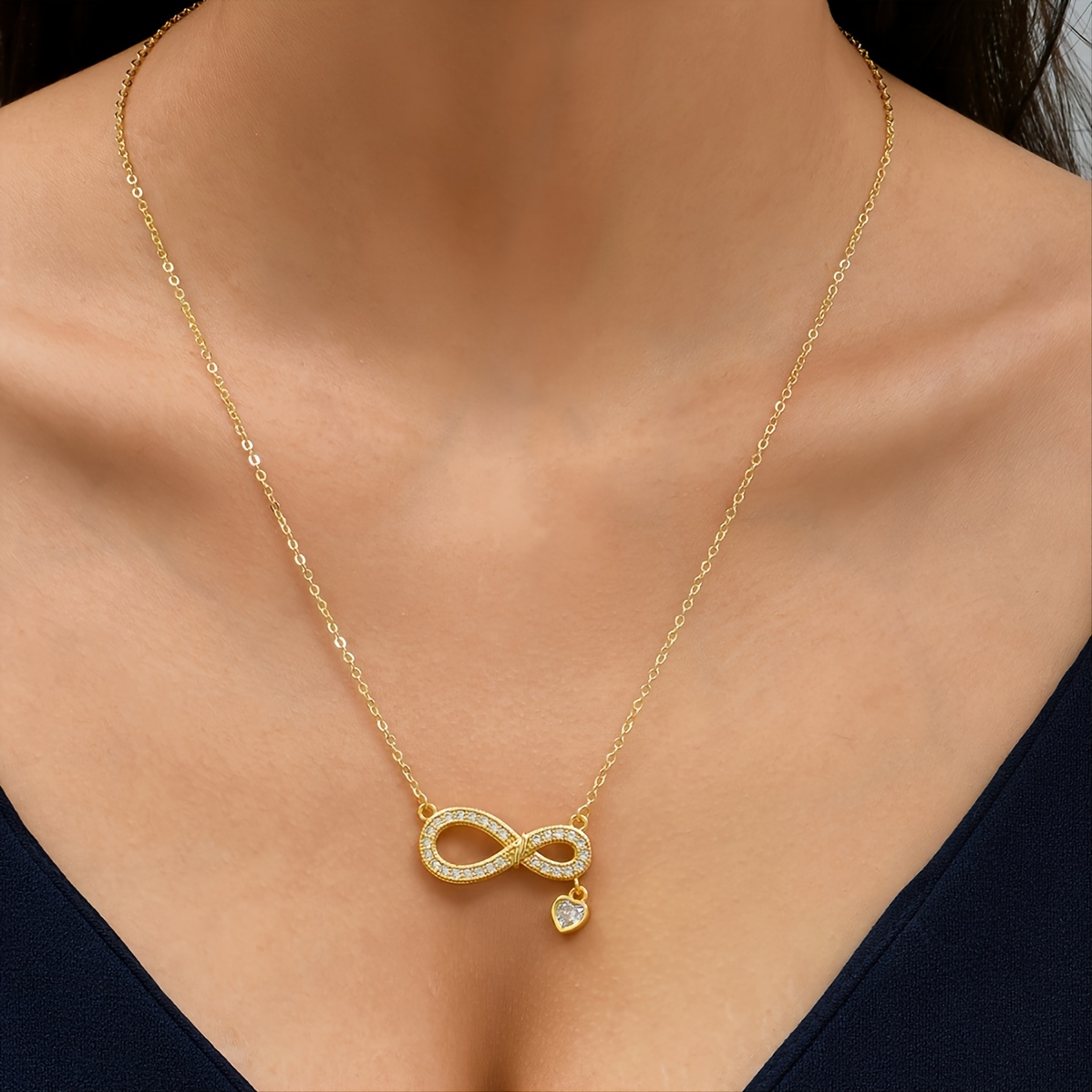  Gold Infinity Love Pendant Necklace for Women Girls