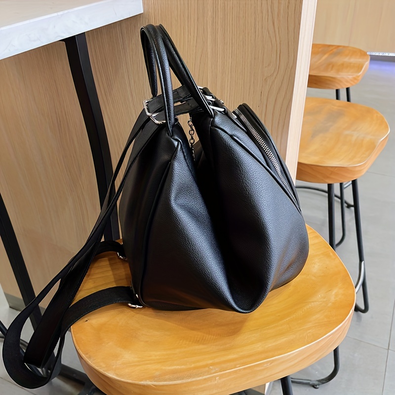 Multifunctional Backpack For Women, Stylish PU Leather Handbag, Simple  Shoulder Daypack Purse