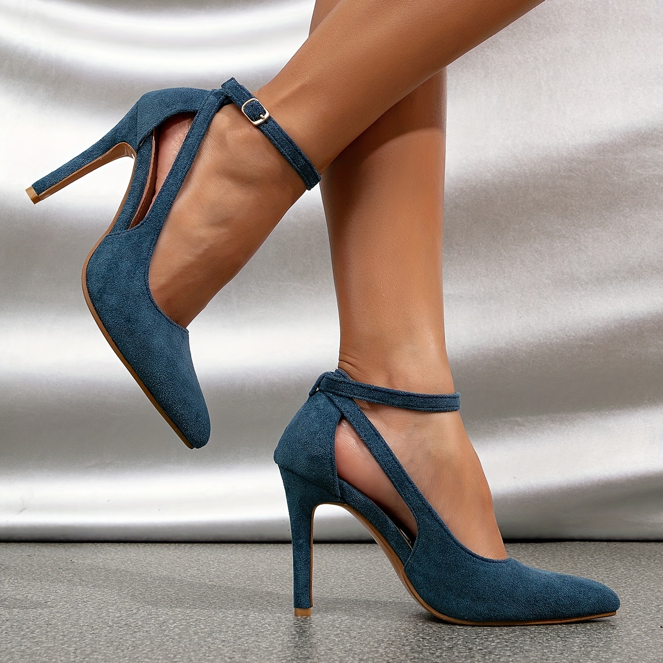 Navy heels with ankle hot sale strap