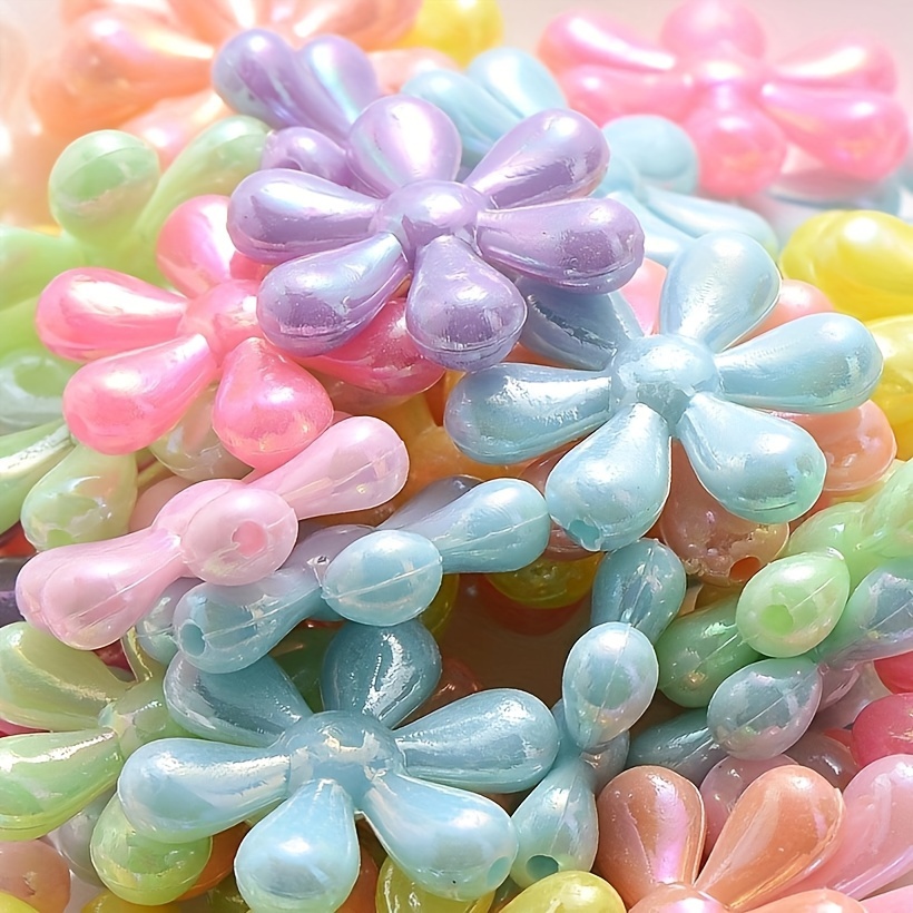 Big Size Flower Beads Multicolor Bling bling Acrylic Spacer - Temu