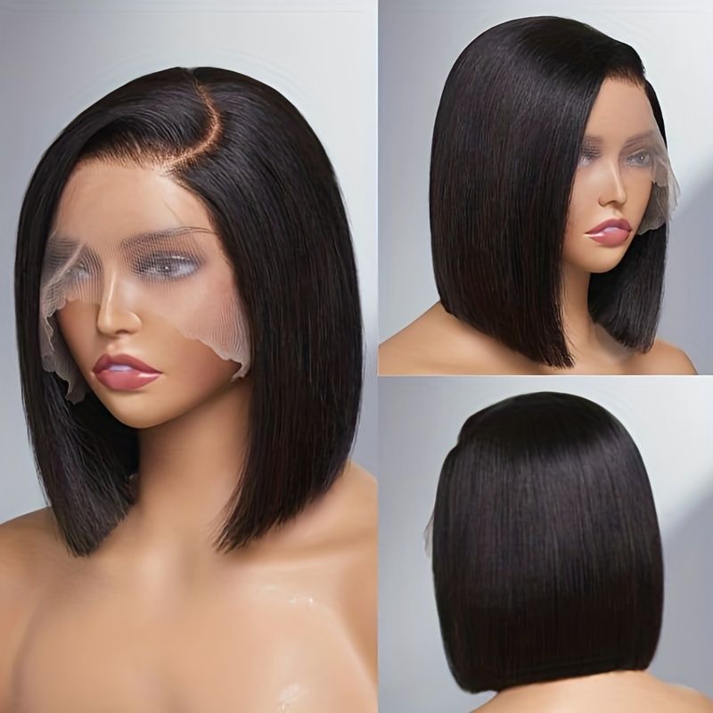 Straight Bob Wig 13 4 Hd Lace Front Human Hair Wigs For Women Pre Plucked  Brazilian Human Hair Wigs 150 Density | High-quality & Affordable | Temu