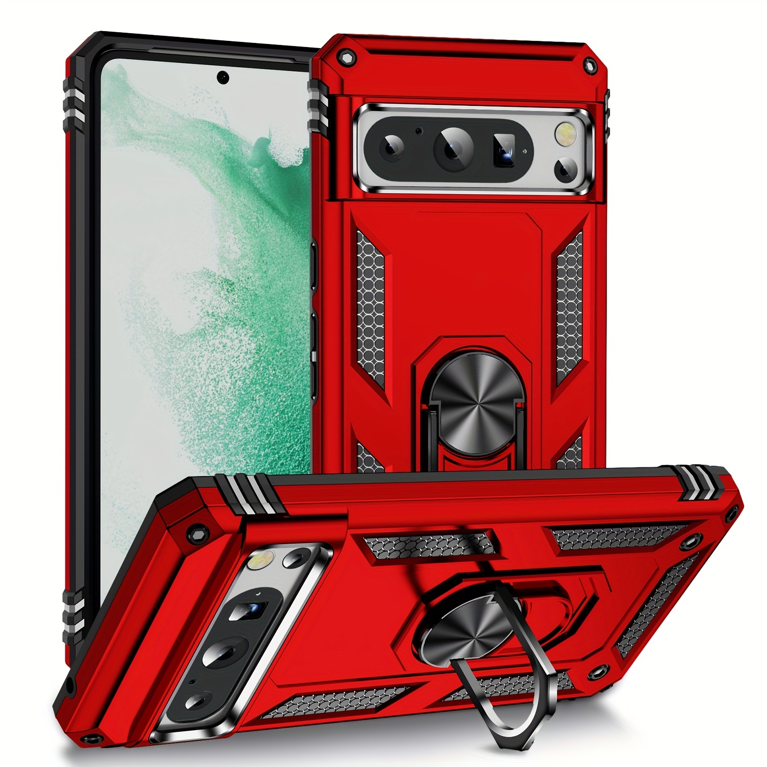 Funda Google Pixel 8 Pro Silicona y cristal templado roja. Carcasa exclusiva