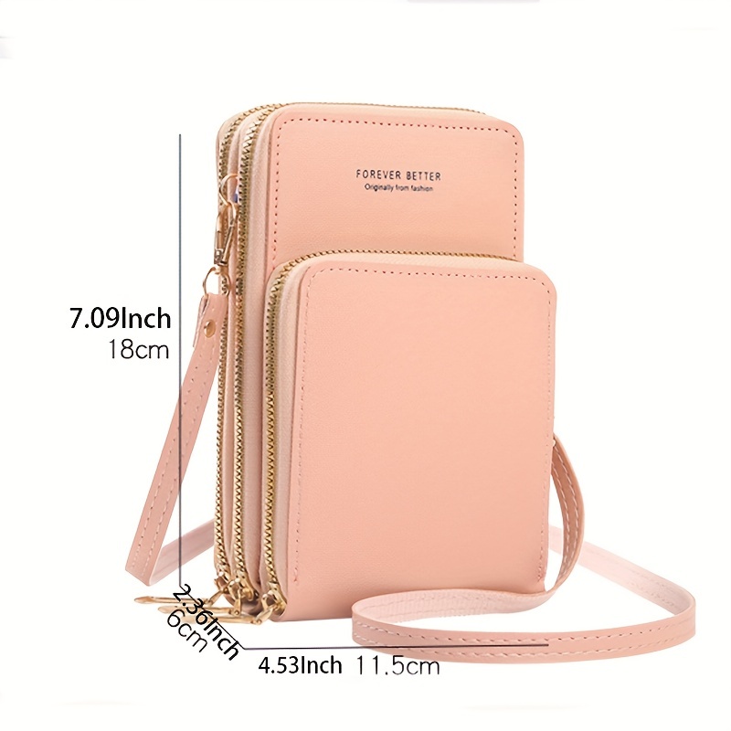 LUCKYCOIN Small Cell Phone Purse Crossbody Wallet with Strap for Women,  Premium Vegan Leather Shoulder Bag with Card Slot