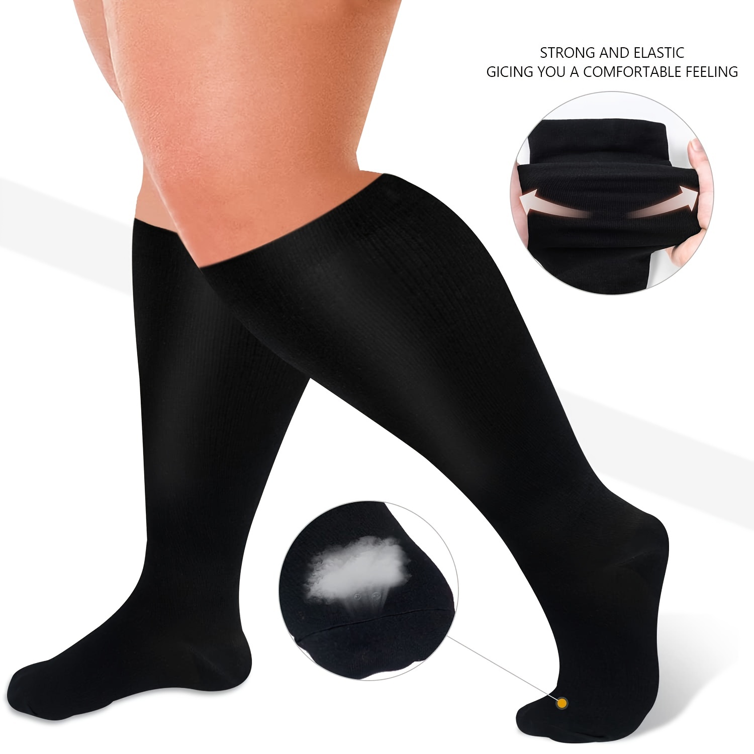 Black Compression Socks for Healthcare Workers