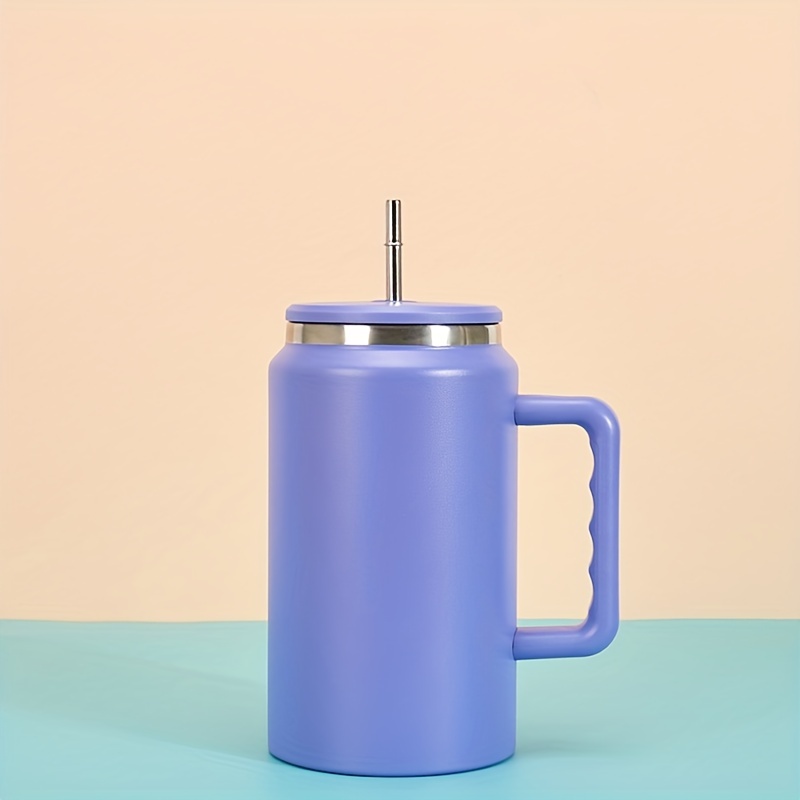 With Lid And Straw Solid Color Simple Modern Mug, Solid Color
