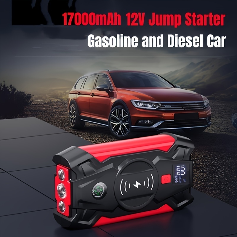 Wewavan Red 1pc Portable Car Battery Jump Starter 12v 600a Car Emergency  Starting Power Supply Device 12v Cars Power Bank Case Phones - Automotive -  Temu