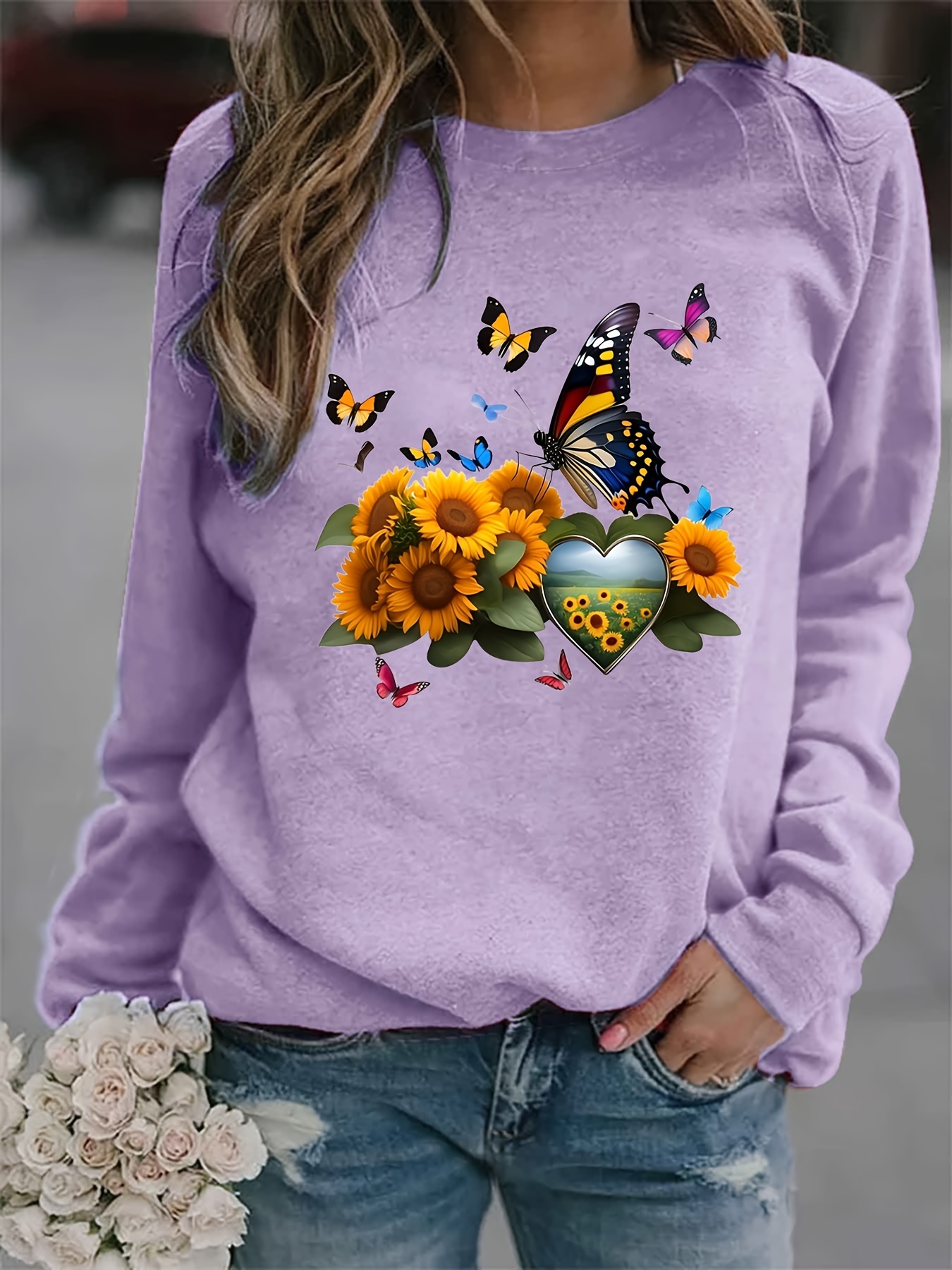 Light purple sweatshirt clearance womens