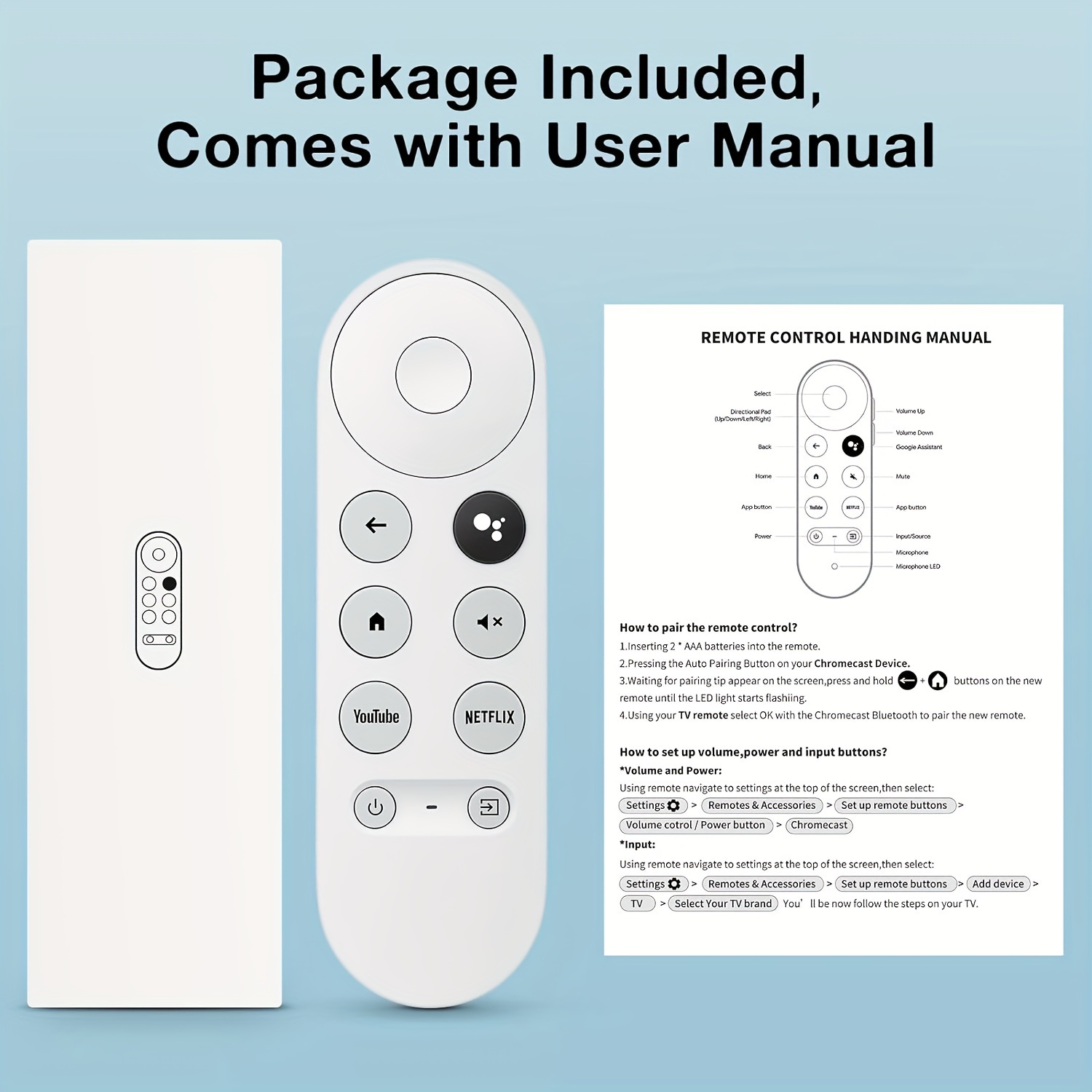 Bluetooth Ugoos Bt Remote Control Replacement For Google Chromecast 4K Snow  Compatible With GA01920 US, GA9N9NL, And GA19 US From Elainestore, $6.74