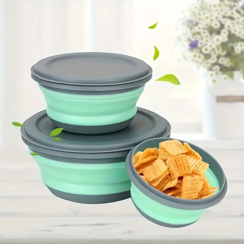 Folding Bowl Silicone Telescopic Collapsible Salad Bowl For - Temu