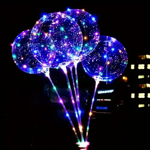 Light Up Bobo Balloons Rose Bouquet Light Transparent - Temu