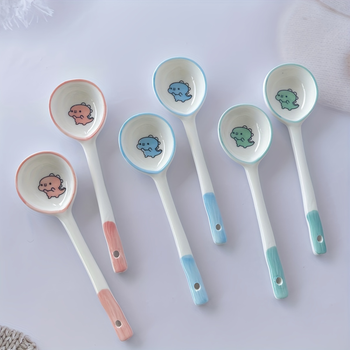 Ceramic Long Handle Spoon Cute Animal Style Spoon - Temu