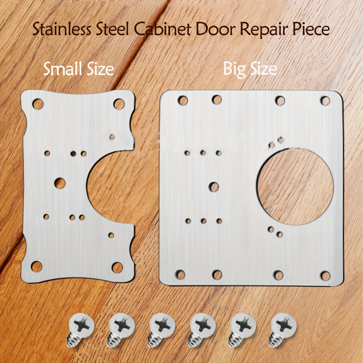 Kit de placa de reparación de bisagras gruesas con orificio para gabinete,  soportes de reparación de placa de acero inoxidable resistentes a la