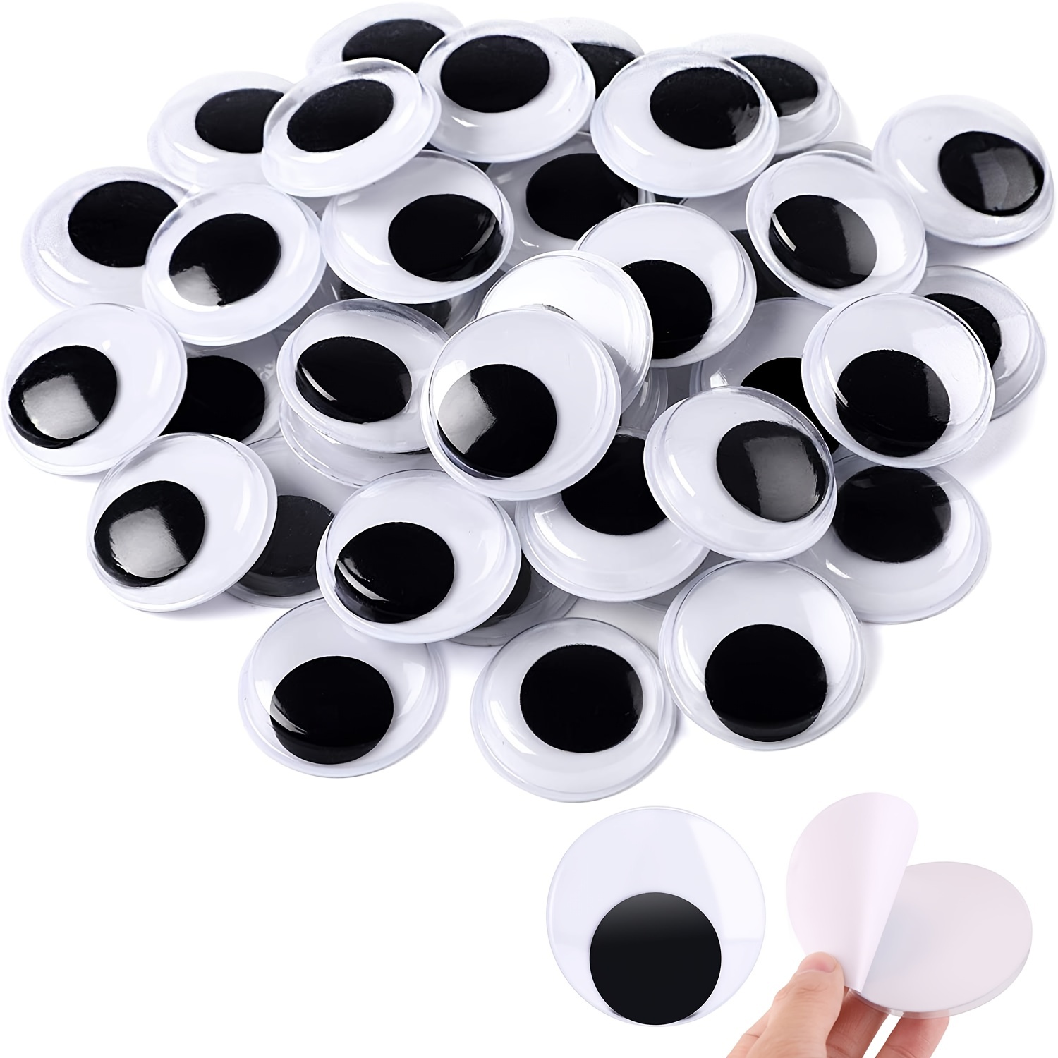 Stick on Googly Eyes for Crafts, 100Pcs Sticky Googly Eyes for Crafting, Small  Googly Eyes Self Adhesive Googly Eyes, Black White Sticky Wobbly Eyes  Plastic Craft Eyes for DIY Scrapbooking Crafts 