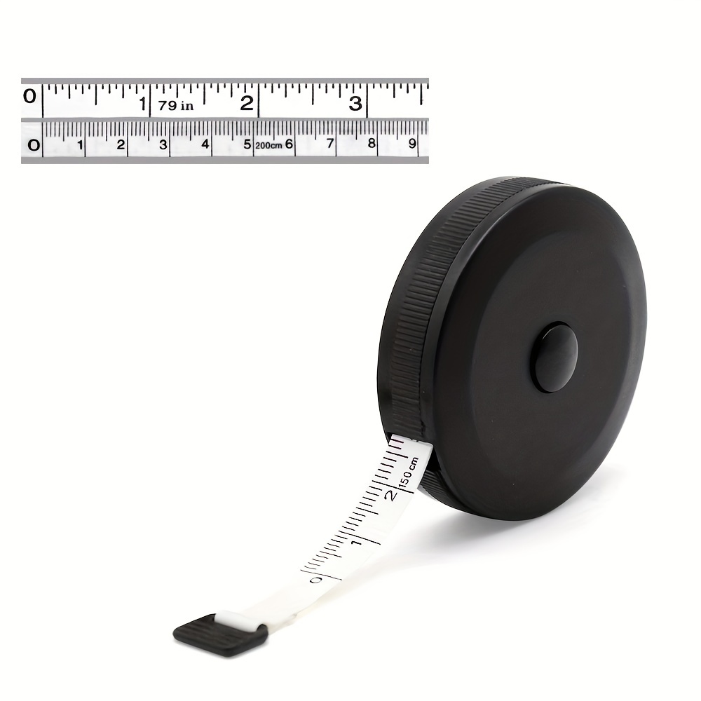 2 Meters Metric Inch Black Plastic Small Tape Measure Mini - Temu