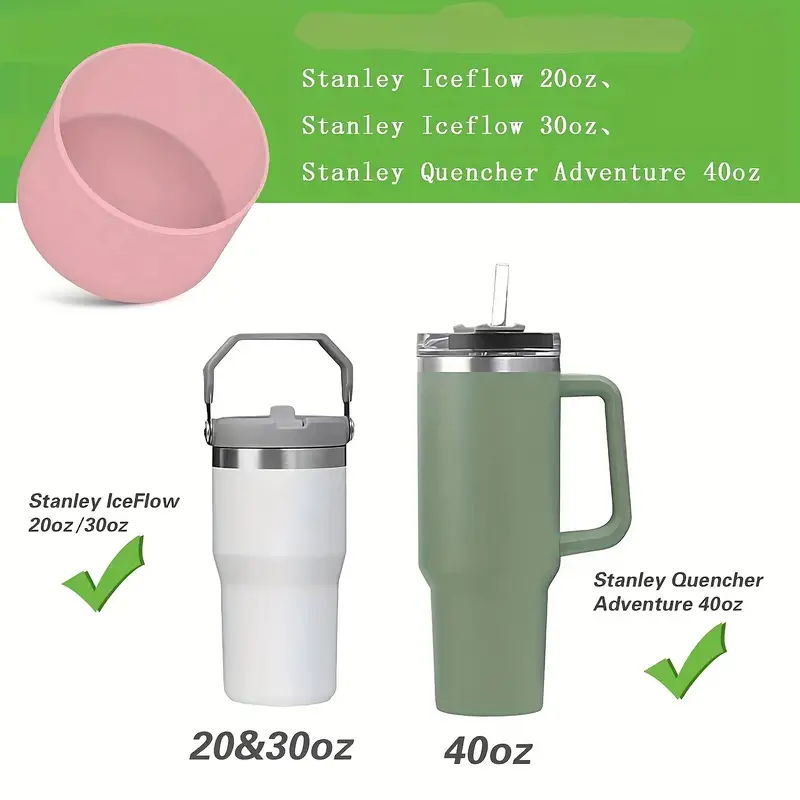 4PCS Cup Silicone Bottom Protective Sleeve Boot For Stanley Tumbler  Quencher Adventure 40Oz & Iceflow 20Oz 30Oz