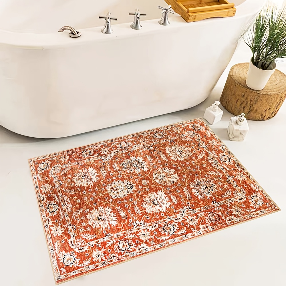 Floral Faux Wool Area Rug Soft And Durable Indoor - Temu