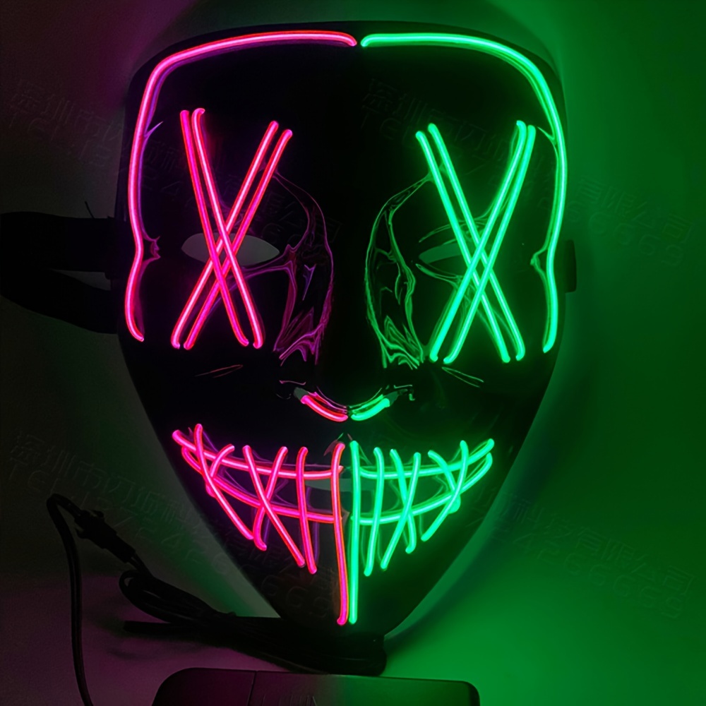 Halloween Mask Scary Glowing LED Clown Full Face Mask Costume Cosplay Party  Prop