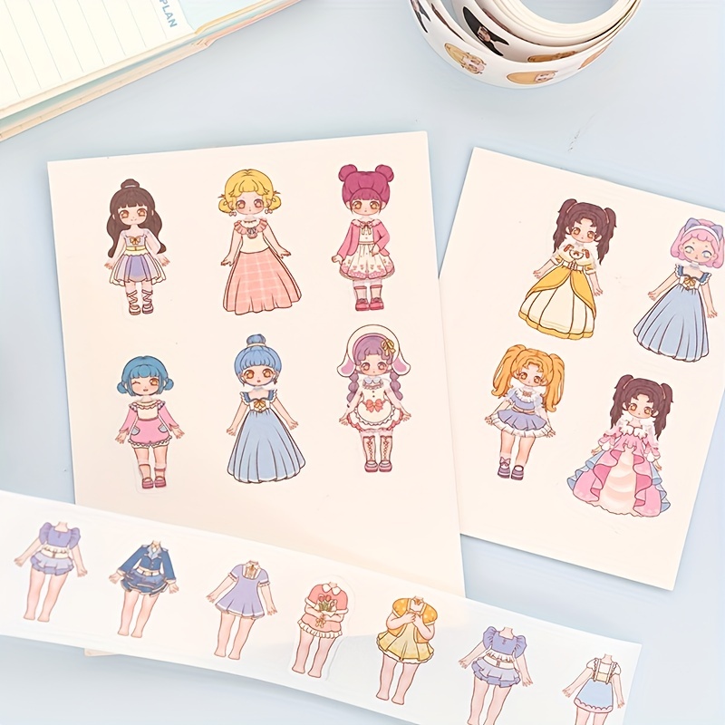 Creative Cartoon Cute Costume Changing Diy Stickers For - Temu