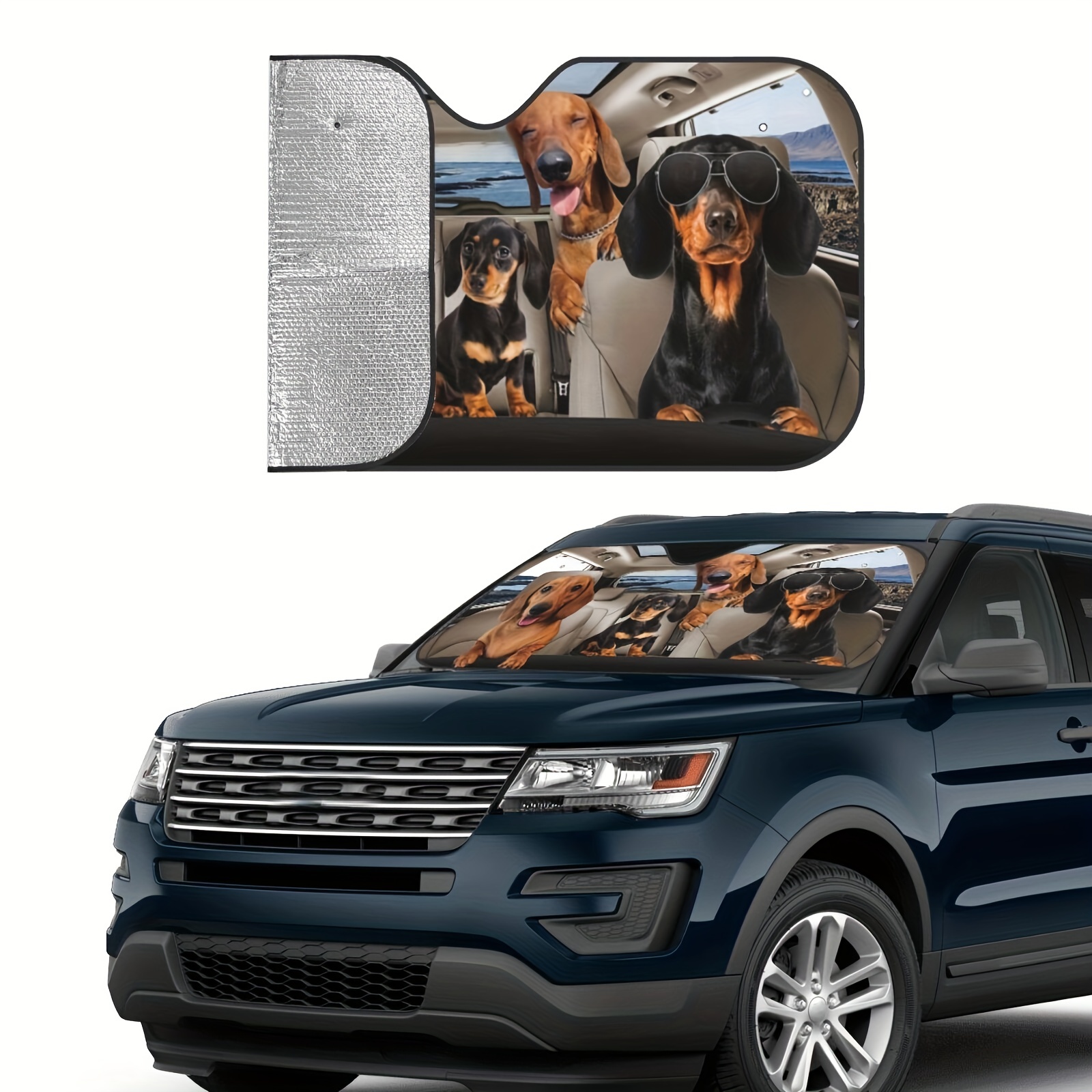 Car Windshield Sunshade Cool Coonhound Dog Vehicle Front - Temu