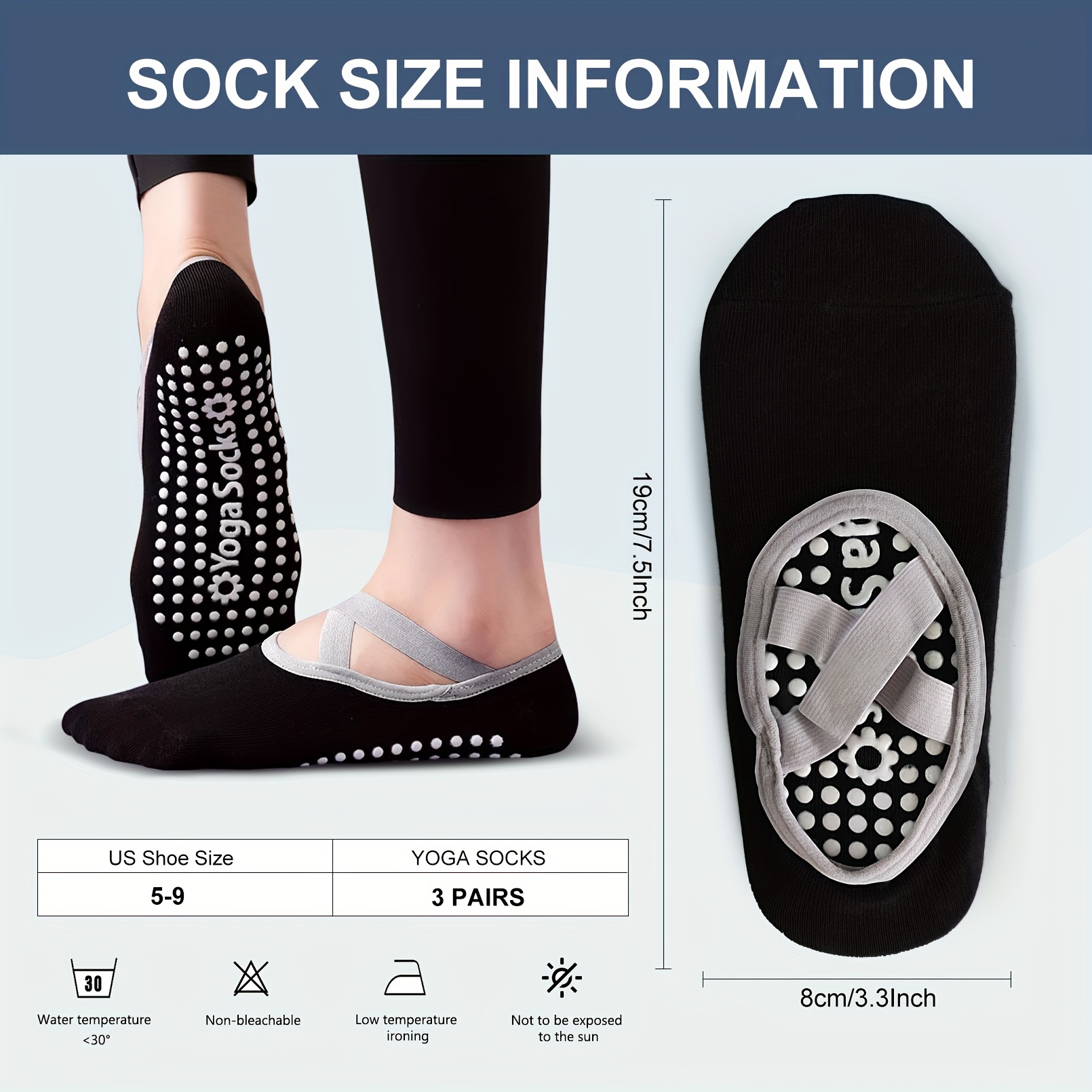 Yoga Toe Socks with Grips for Women Non-slip Socks for Pilates Barre  Fitness 4 Pack