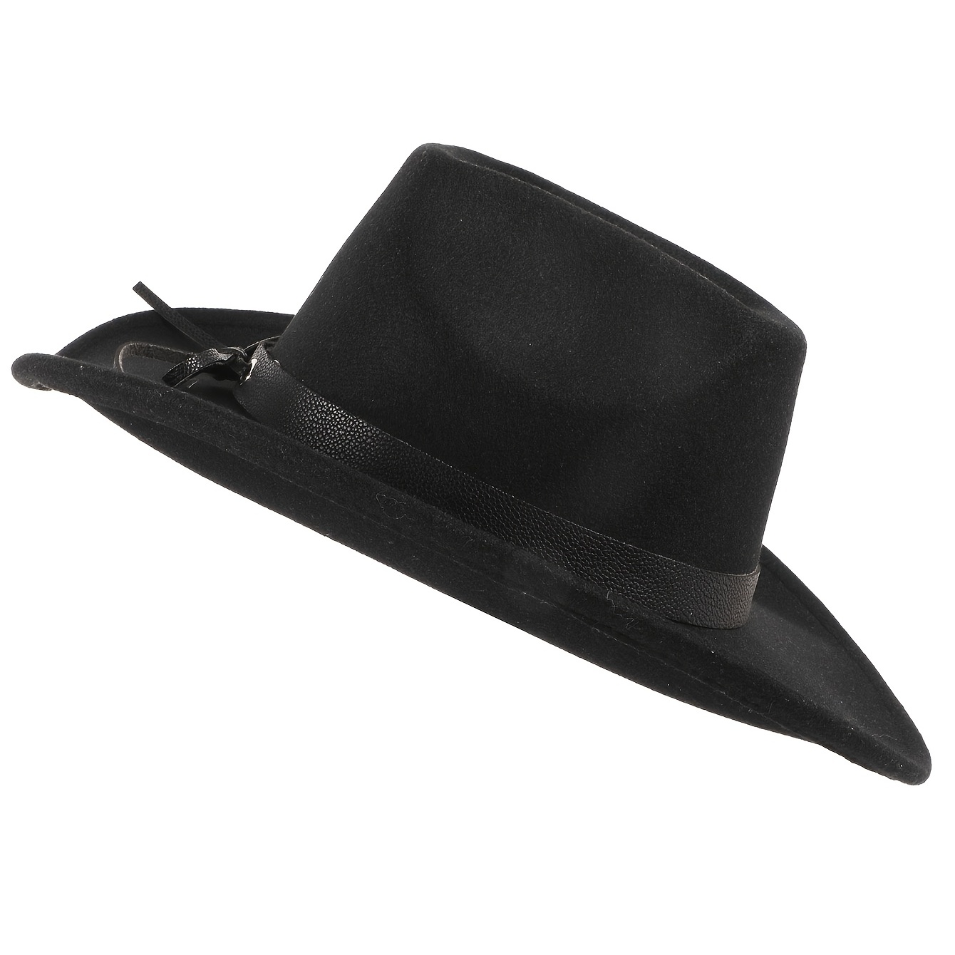 Unisex Leather Belt Bow Decor Ruffle Elite Style Cowboy Hat - Temu