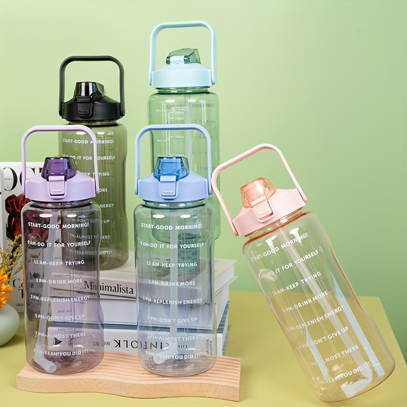 Matte Glass Water Bottle With Straw And Scale Cute Little - Temu