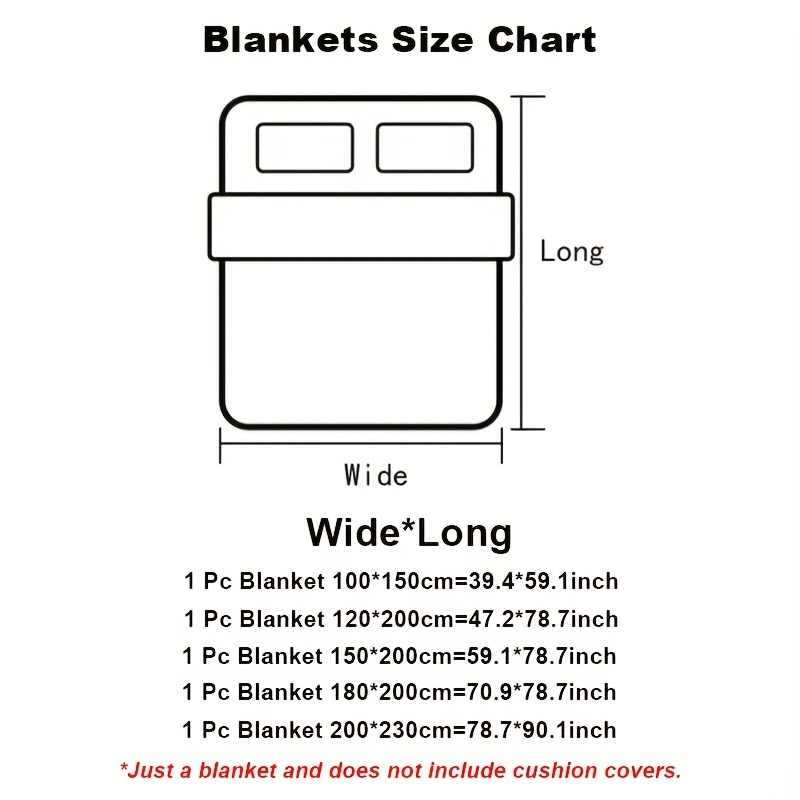 Fleece blanket size online chart