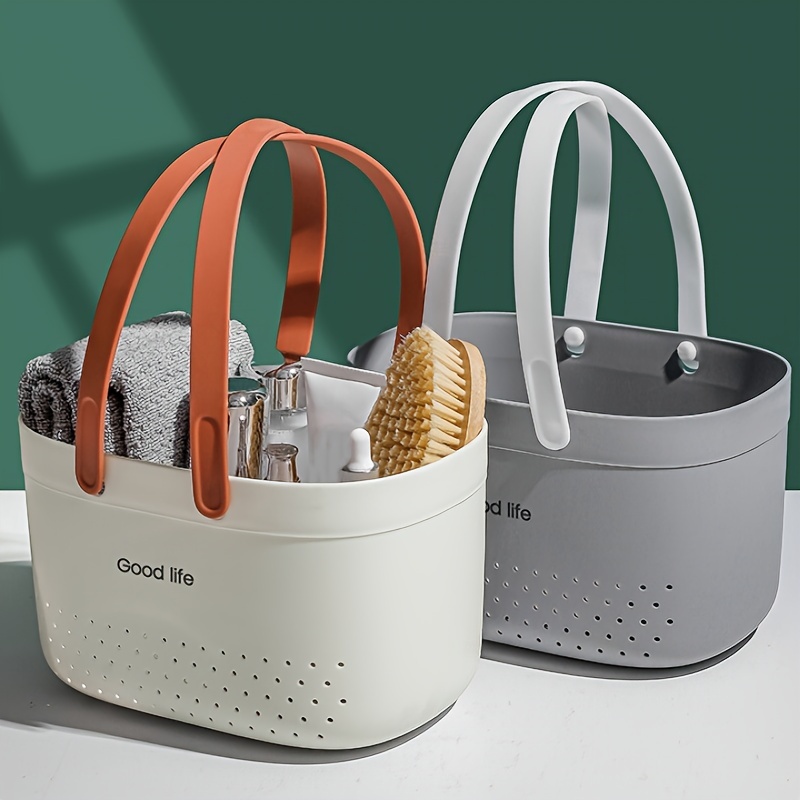Portable Shower Basket, Plastic Shower Storage Handbag With Handle, Bathroom  Transparent Fashion Shower Basket Is Very Suitable For Dormitory, Camping