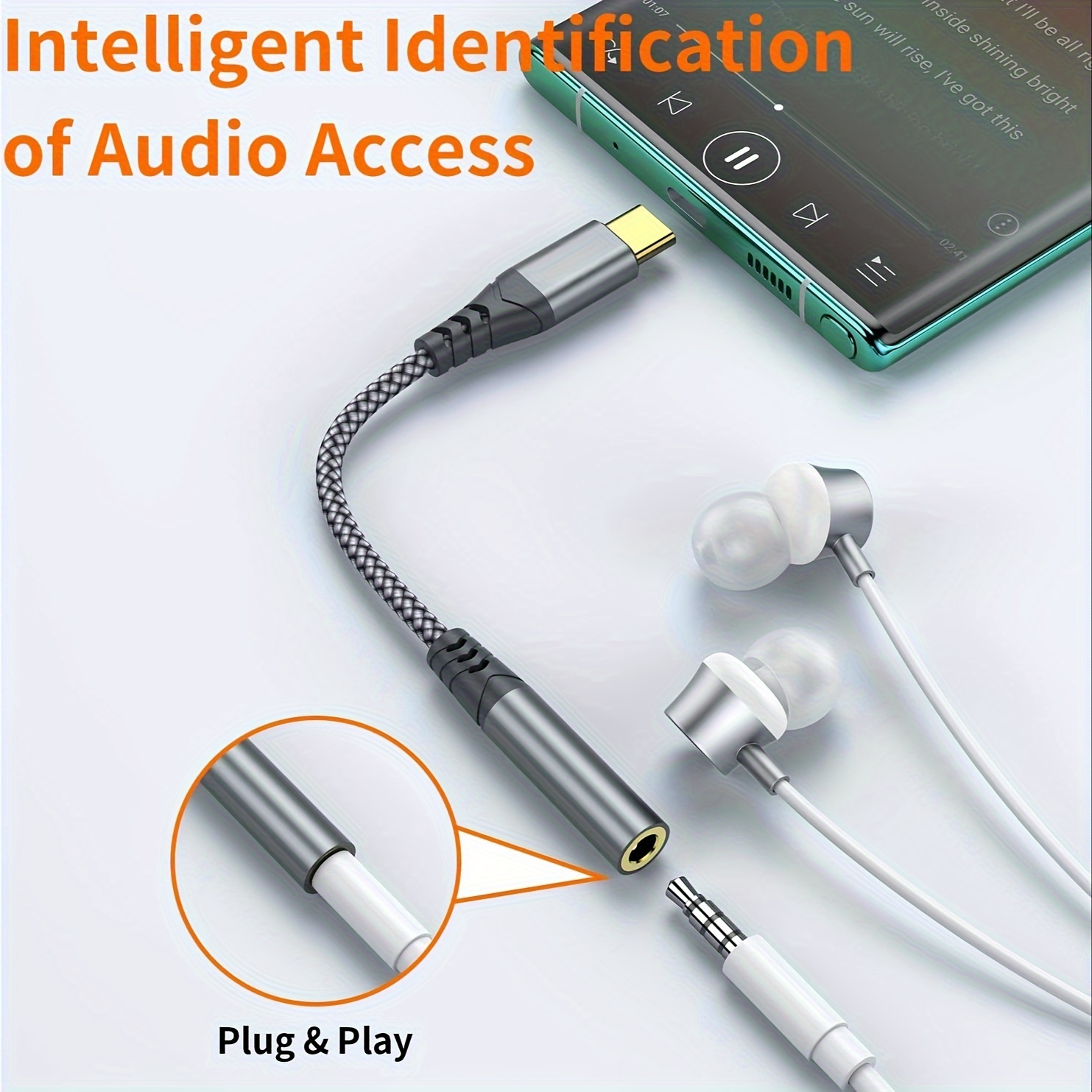  Adaptador USB C a conector de auriculares de 0.138 in, cable USB  C a audio auxiliar compatible con iPad Pro/Samsung Galaxy S23, S23+, S22,  S21 Plus/Ultra/Pixel 5 4 3 2 XL