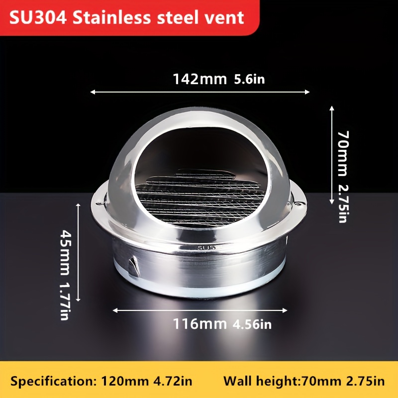 Stainless Steel Air Vent Round Grille Ventilation Cover Wall Vent