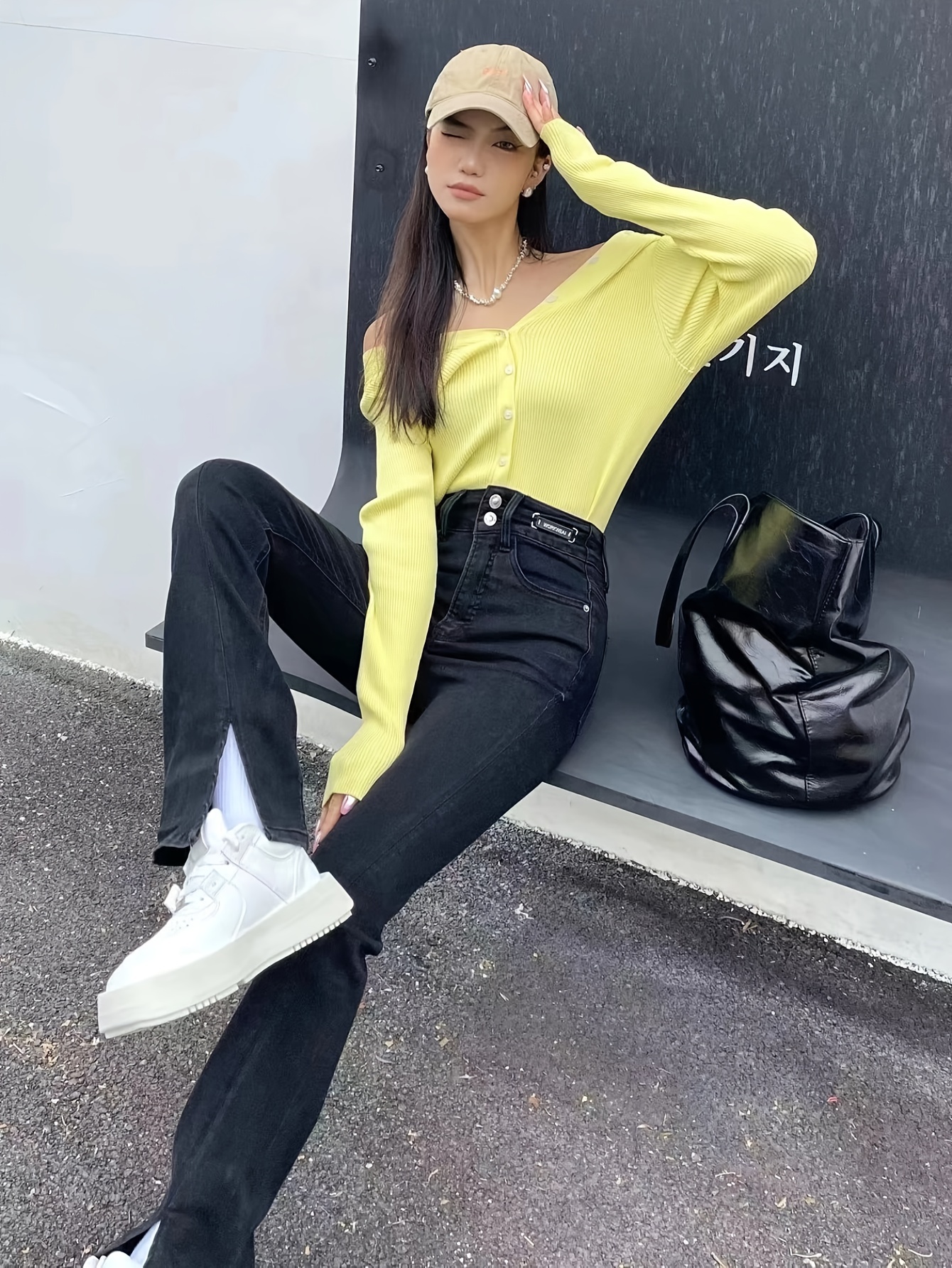Double Button Pants - Yellow