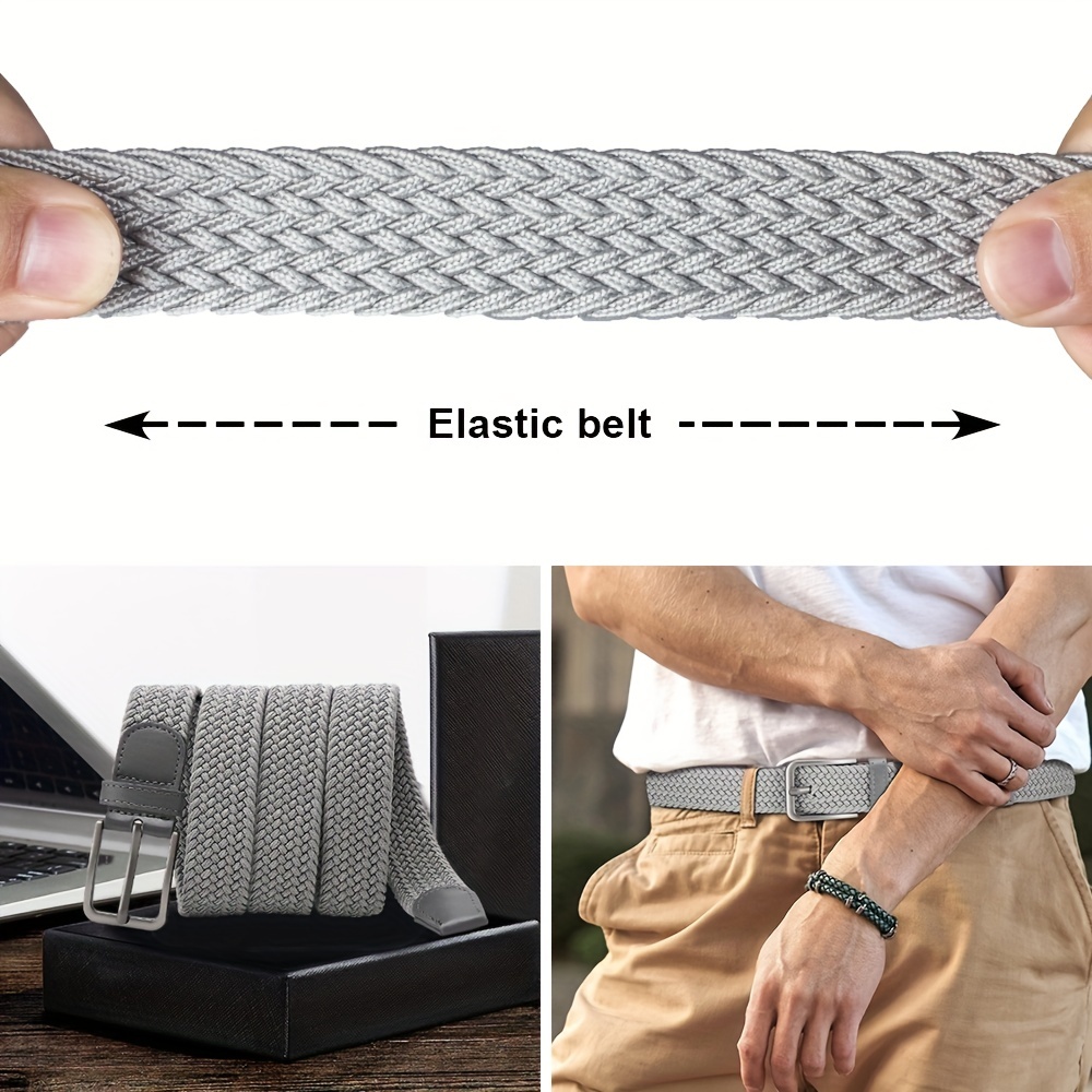 2 Pack Mens Mens Elastic Belt, Black Belt Braided Golf Belt For Men, Woven  Stretch Belt For Father's Day : : Clothing, Shoes & Accessories